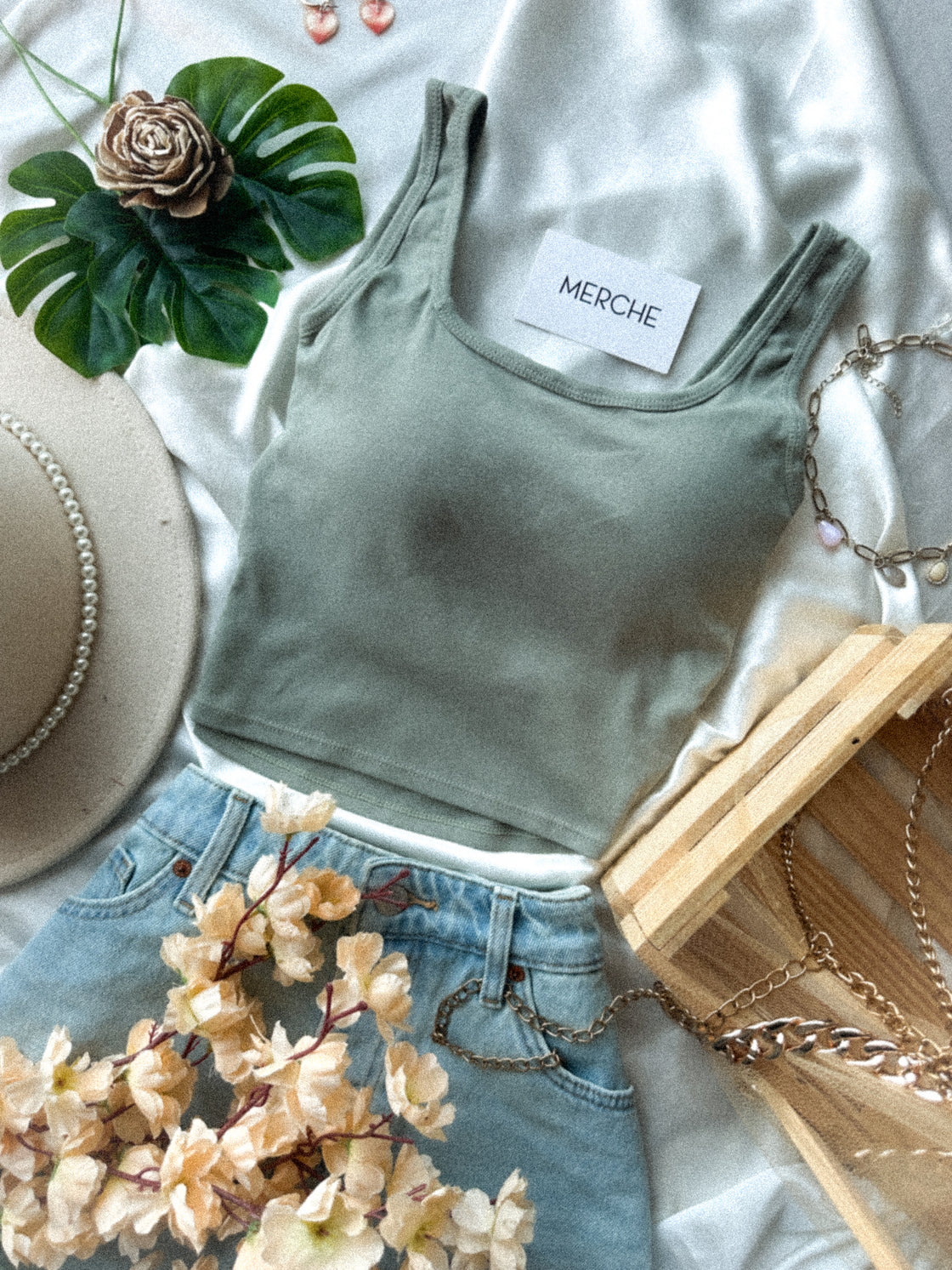 BASIC BAE OLIVE PADDED CAMI TOP