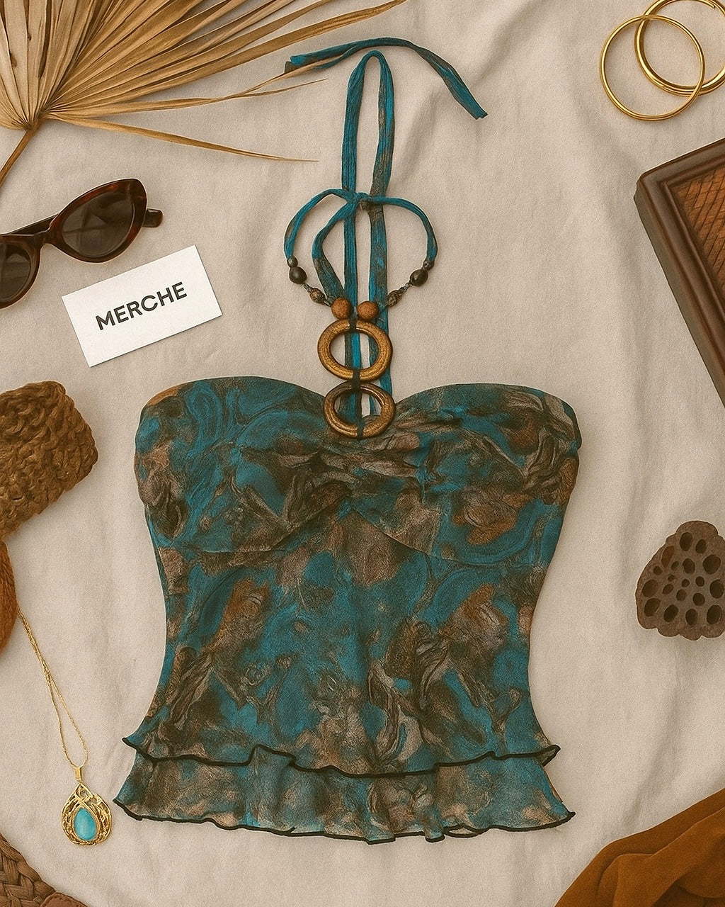 OH MAMA BEADED PRINTED TOP