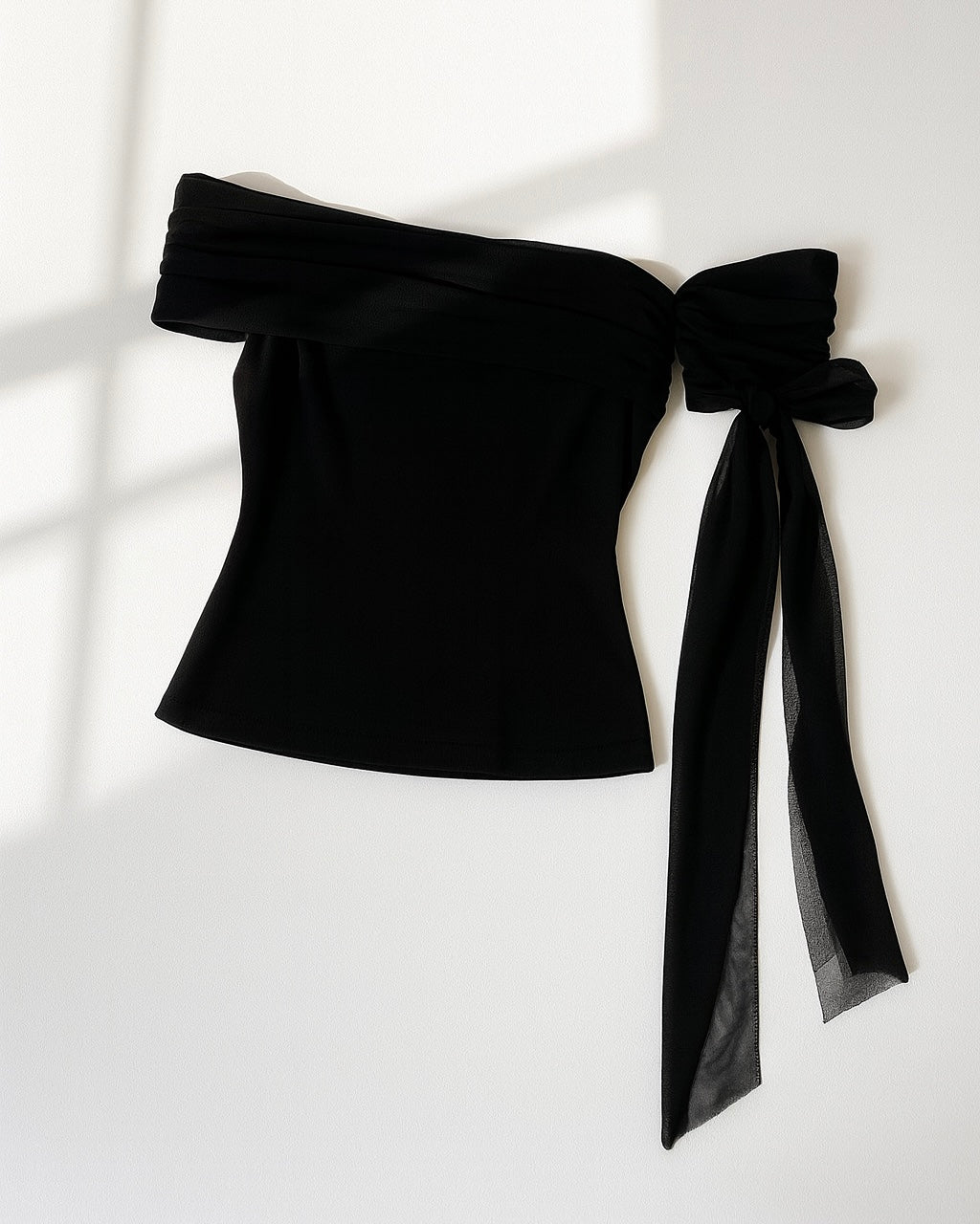 ON SCREEN ROMANCE DRAPE OFF-SHOULDER TOP