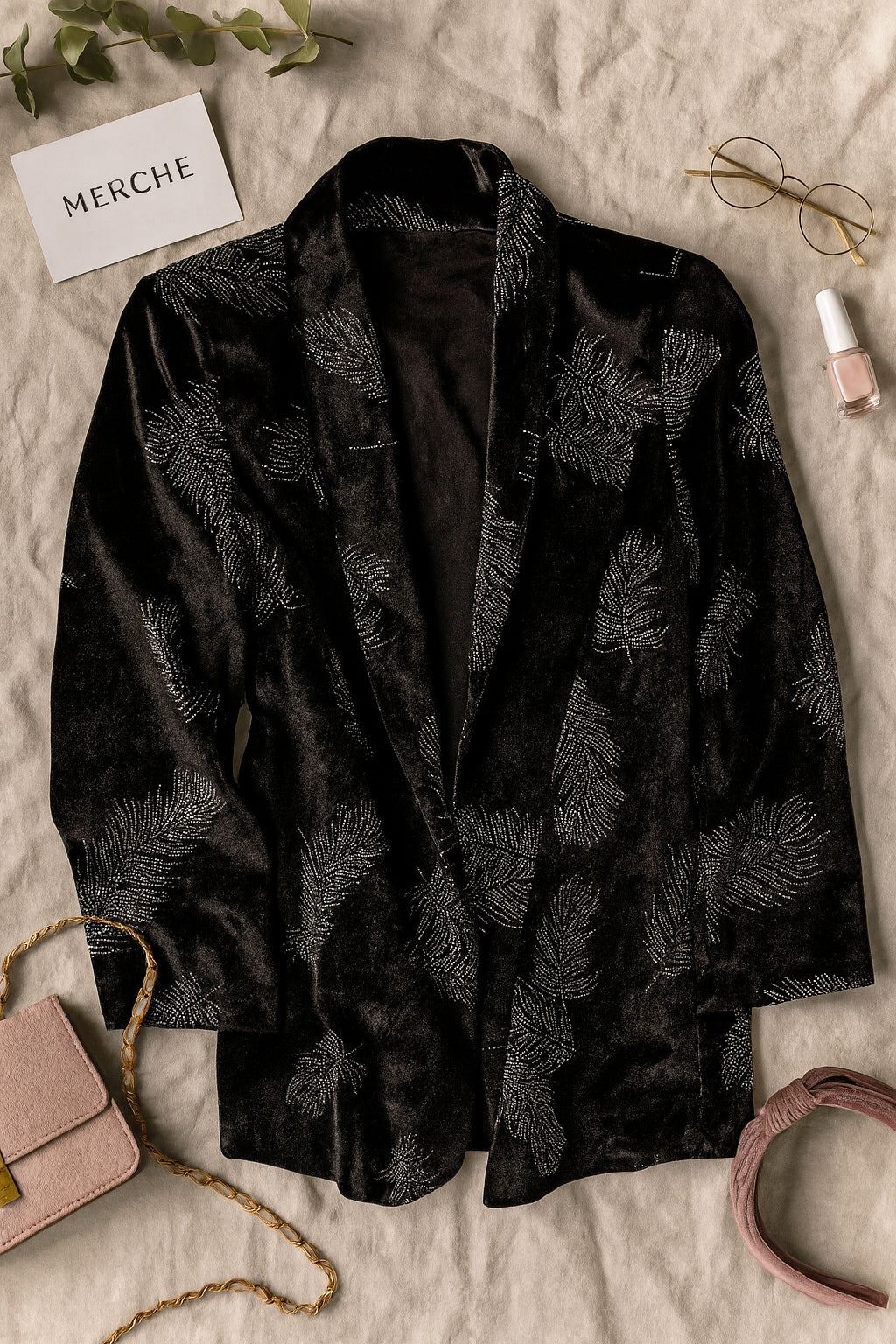 ENCHANTED DAYS SHIMMER VELOUR BLAZER