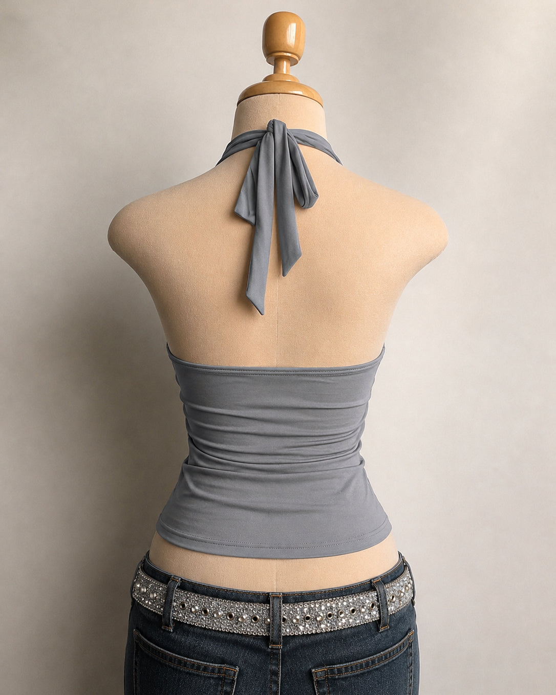 SILVER SCREEN GLAMOUR HALTERNECK TOP
