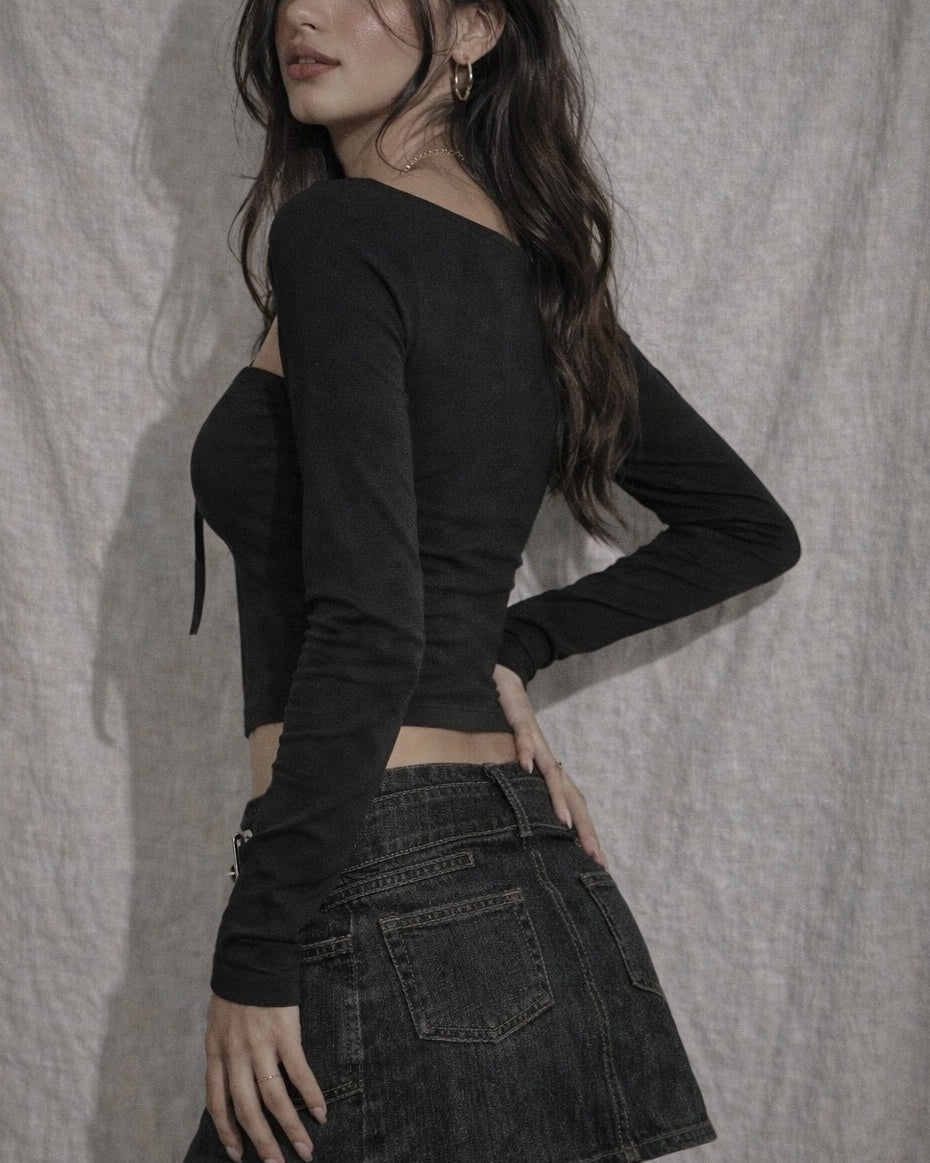 OFF SCRIPT TWO-PIECE BLACK TOP