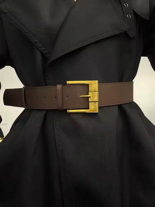 TAKES NOTES RUSTIC BUCKLE BROWN BELT