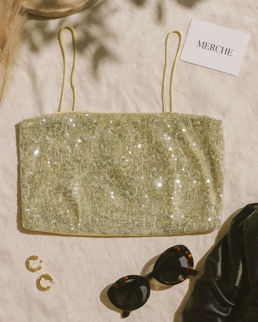 GOLDEN HOUR SEQUIN CAMI TOP