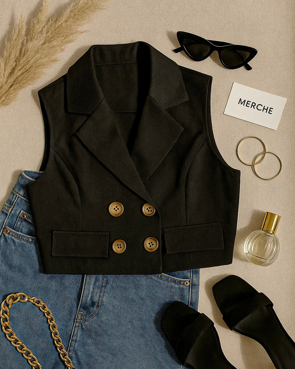 SUIT UP GIRL BLACK WAISTCOST