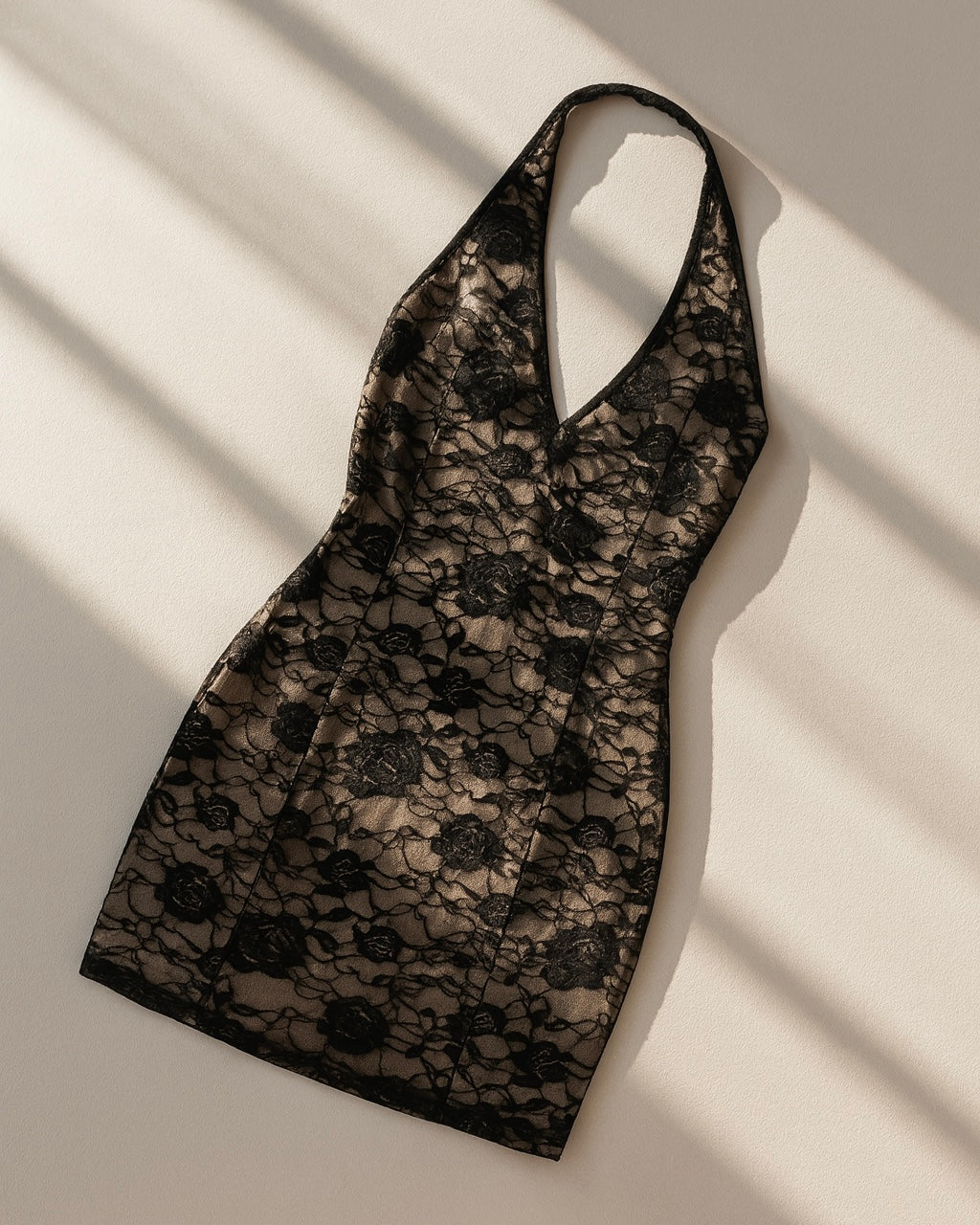 SOME LIKE IT HOT LACEY STRAP-BACK HALTERNECK DRESS