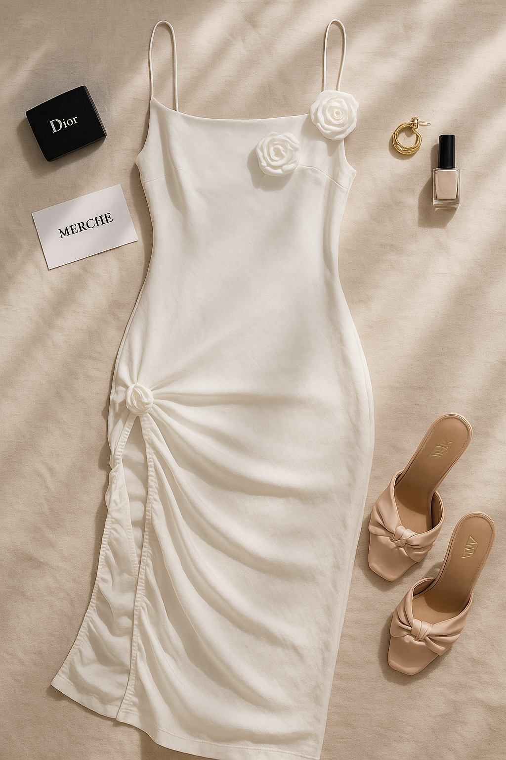 LAVISH GIRL ROSE EMBELLISHED MIDI DRESS