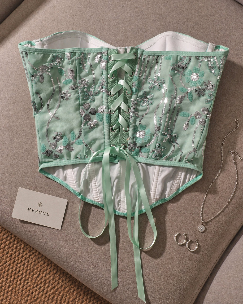 MINT CONDITION SEQUIN EMBELLISHED CORSET