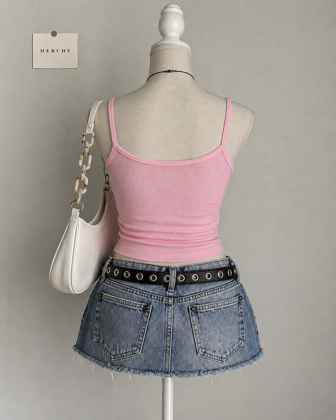 WINGS OF MINE MESH DRAPE PINK CAMI TOP