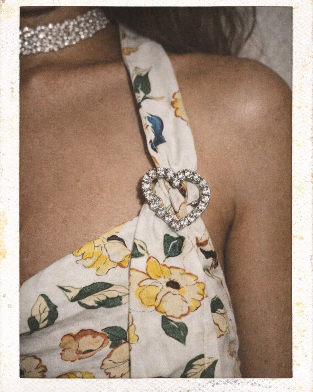 TROPIC TEASE DIAMOND BUCKLE DETAIL HALTERNECK TOP