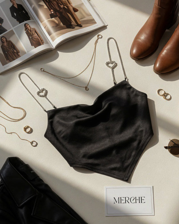 CHAOS MAKER DIAMOND EMBELLISHED BLACK TOP”