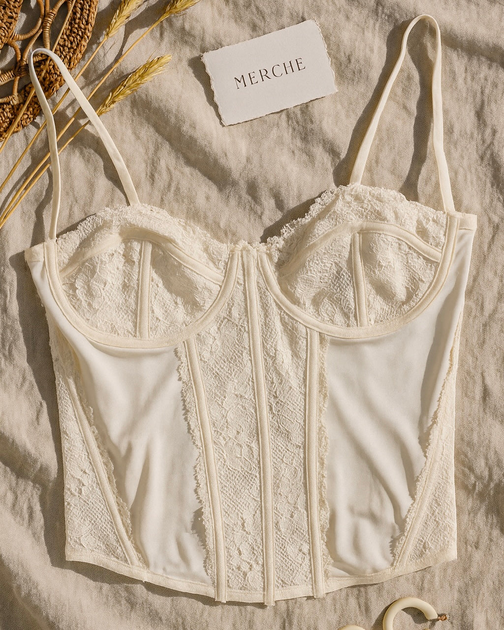 SWEET VALENTINE LACEY BONING TOP