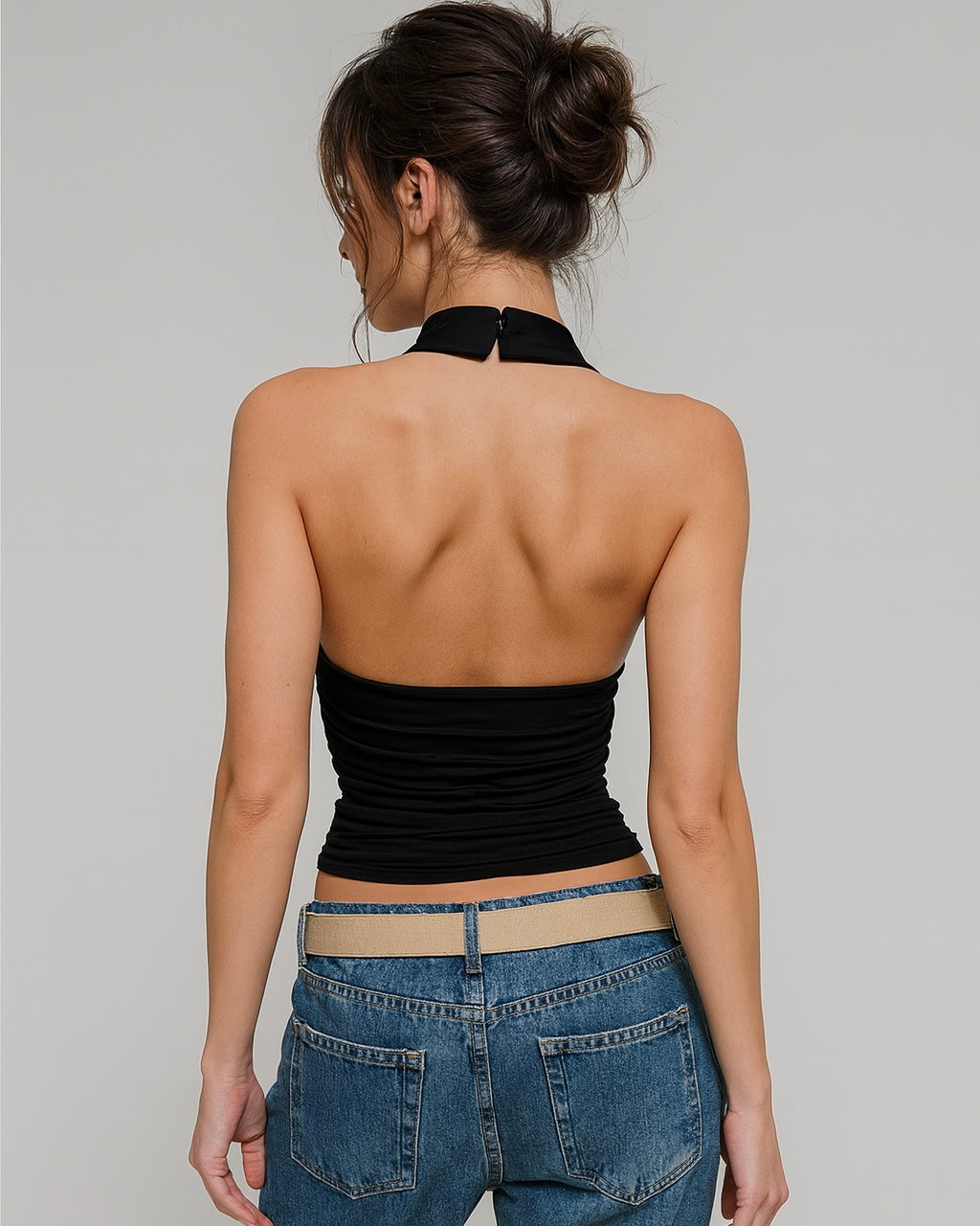 DOLL HOUSE METAL DRAPE HALTERNECK TOP