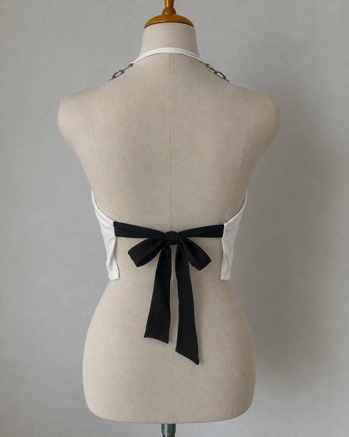 TEQUILA TONIGHT OPEN-BACK WHITE HALTERNECK TOP