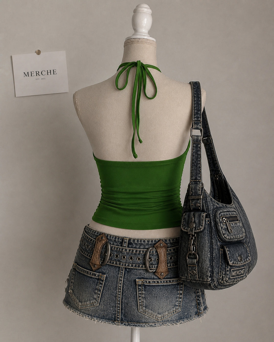 TROPICAL BABY EMERALD HALTERNECK TOP