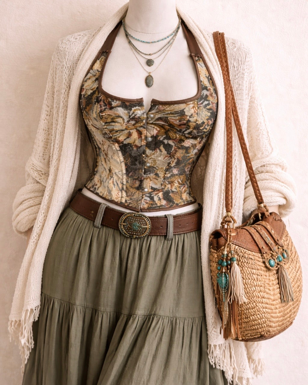 SCANDAL ERA JACQUARD HALTERNECK TOP