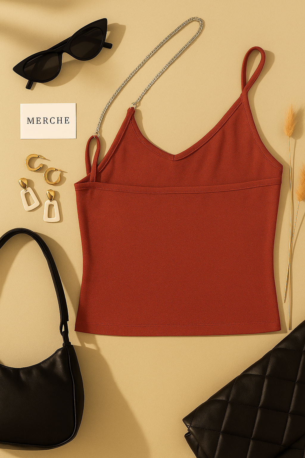 FALL FOR ME DIAMOND STRAP RUST TOP