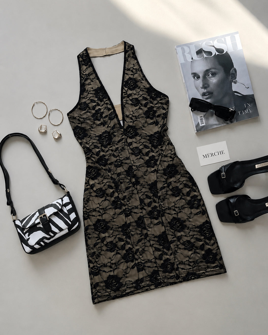 SOME LIKE IT HOT LACEY STRAP-BACK HALTERNECK DRESS