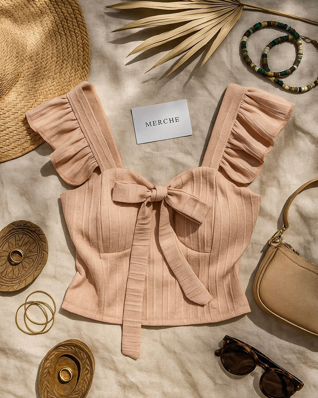 CALM SPELL PADDED DUSTY PEACH TOP