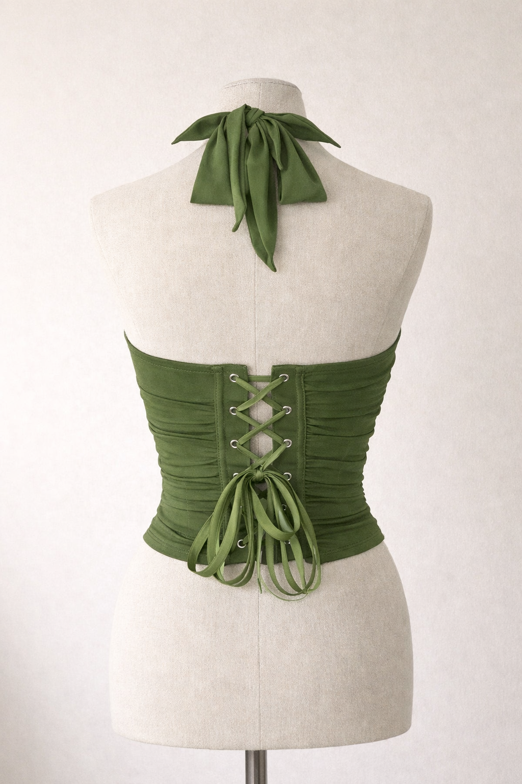 BEFORE HE CHEATS BONING GREEN HALTERNECK CORSET