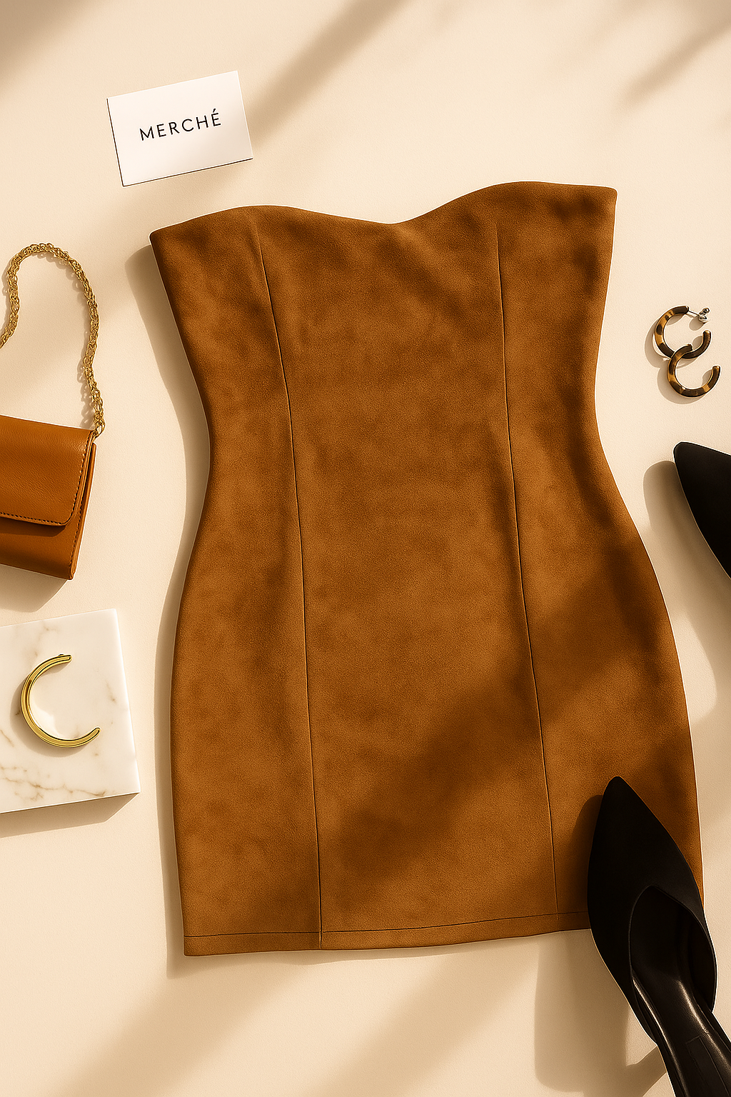 FOREVER VIBES BROWN BODYCON DRESS