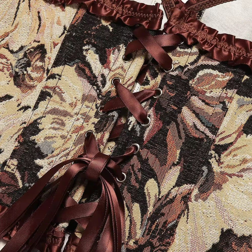 ALMOST LOVE BROWN JACQUARD CORSET