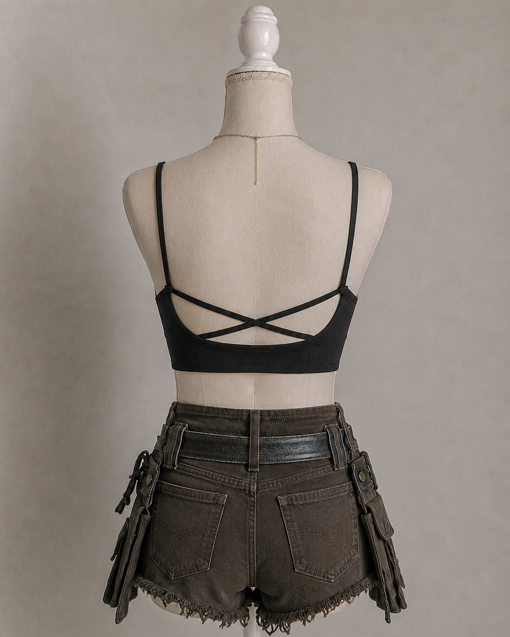 TOXIC EX PADDED CROSSBACK BRALETTE BLACK TOP