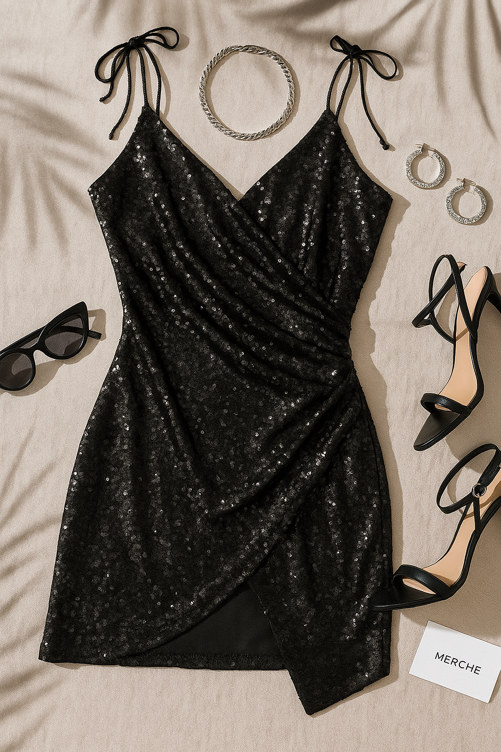 MIDNIGHT SHADOWS BLACK SEQUIN DRESS