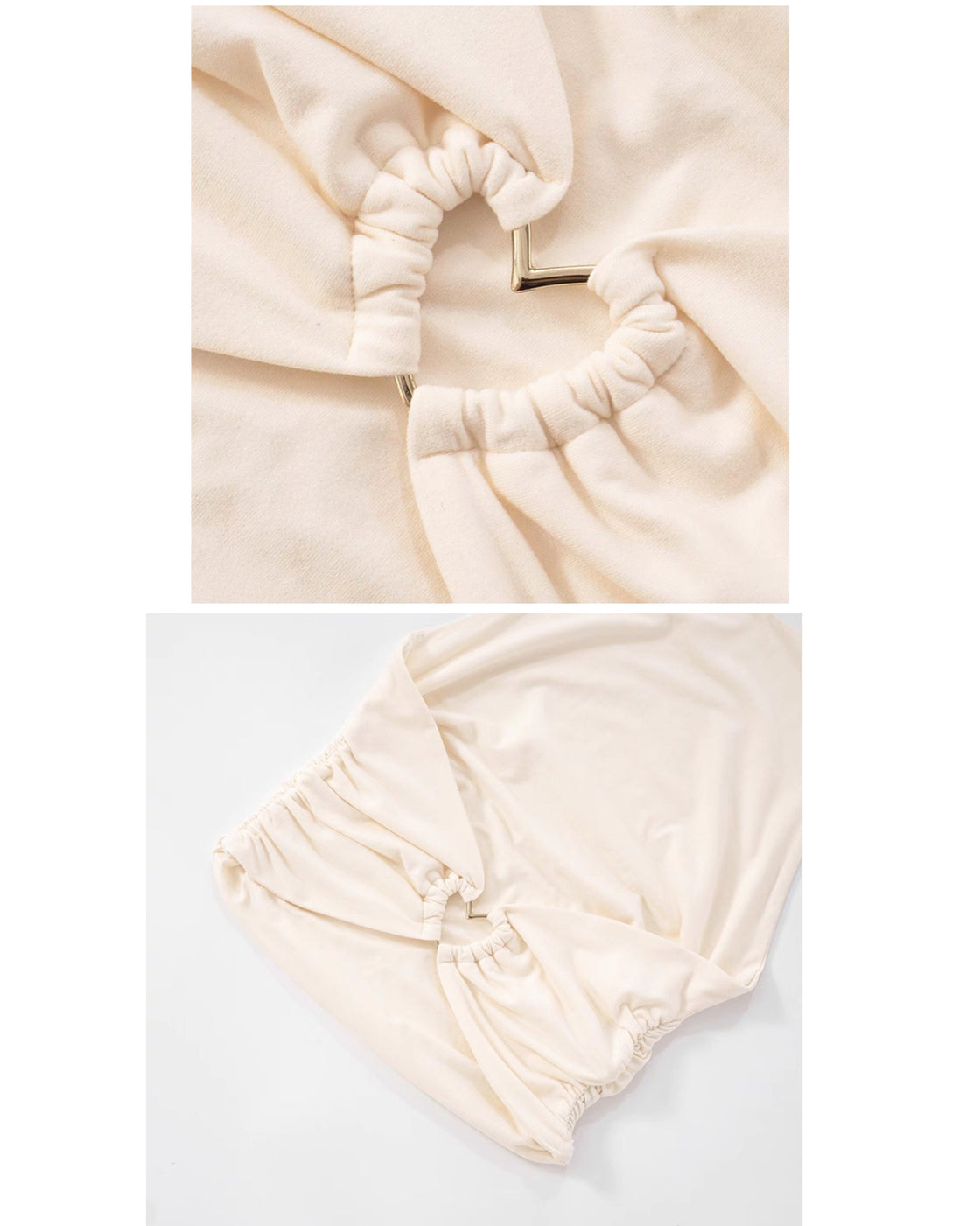 CUE THE MUSIC BACKLESS METAL HEART HALTERNECK TOP