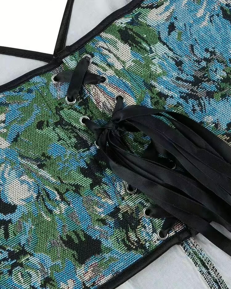 NOT YOUR EVE FLORAL JACQUARD CORSET