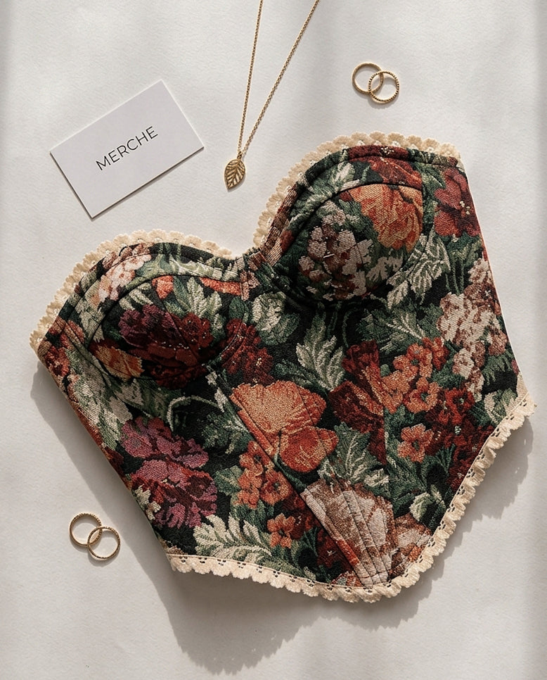 GOOD OLD DAYS FLORAL JACQUARD CORSET