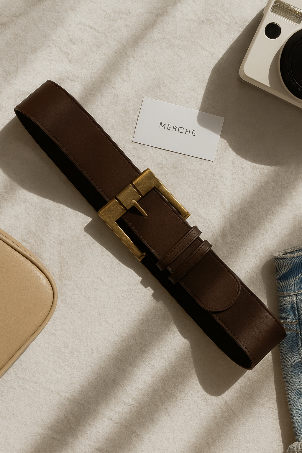 TAKES NOTES RUSTIC BUCKLE BROWN BELT