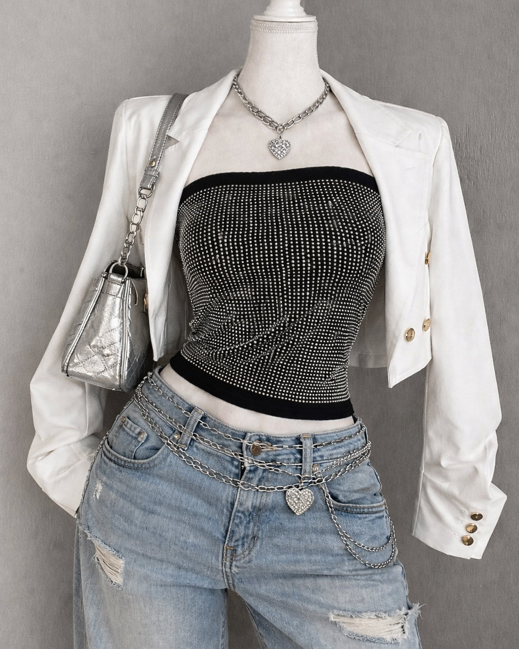 JUST BEING ME EMBELLISHED BANDEAU TOP