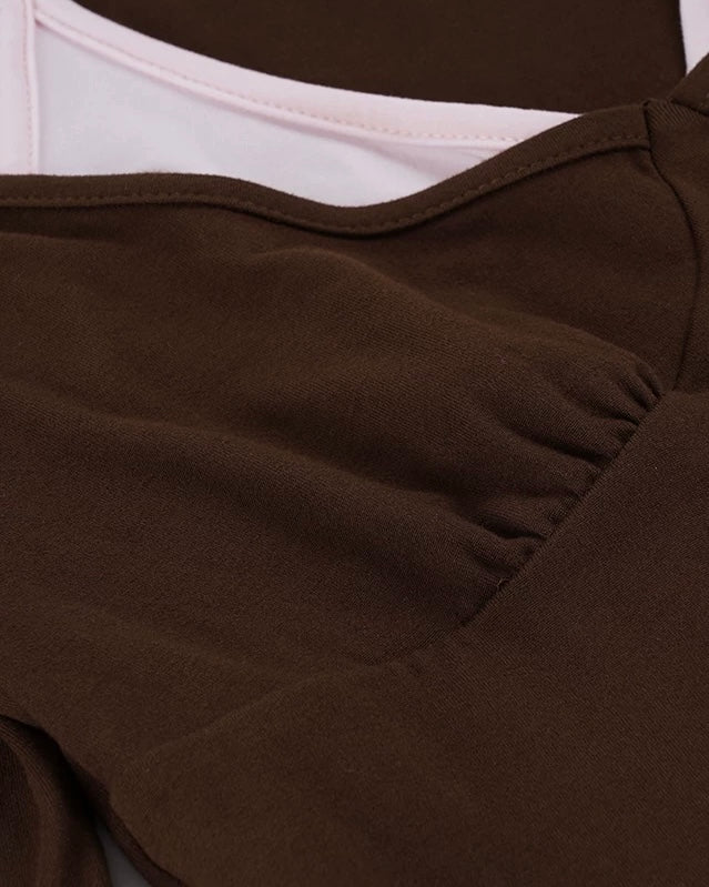 SOUL ON FIRE TIE-UP BROWN TOP