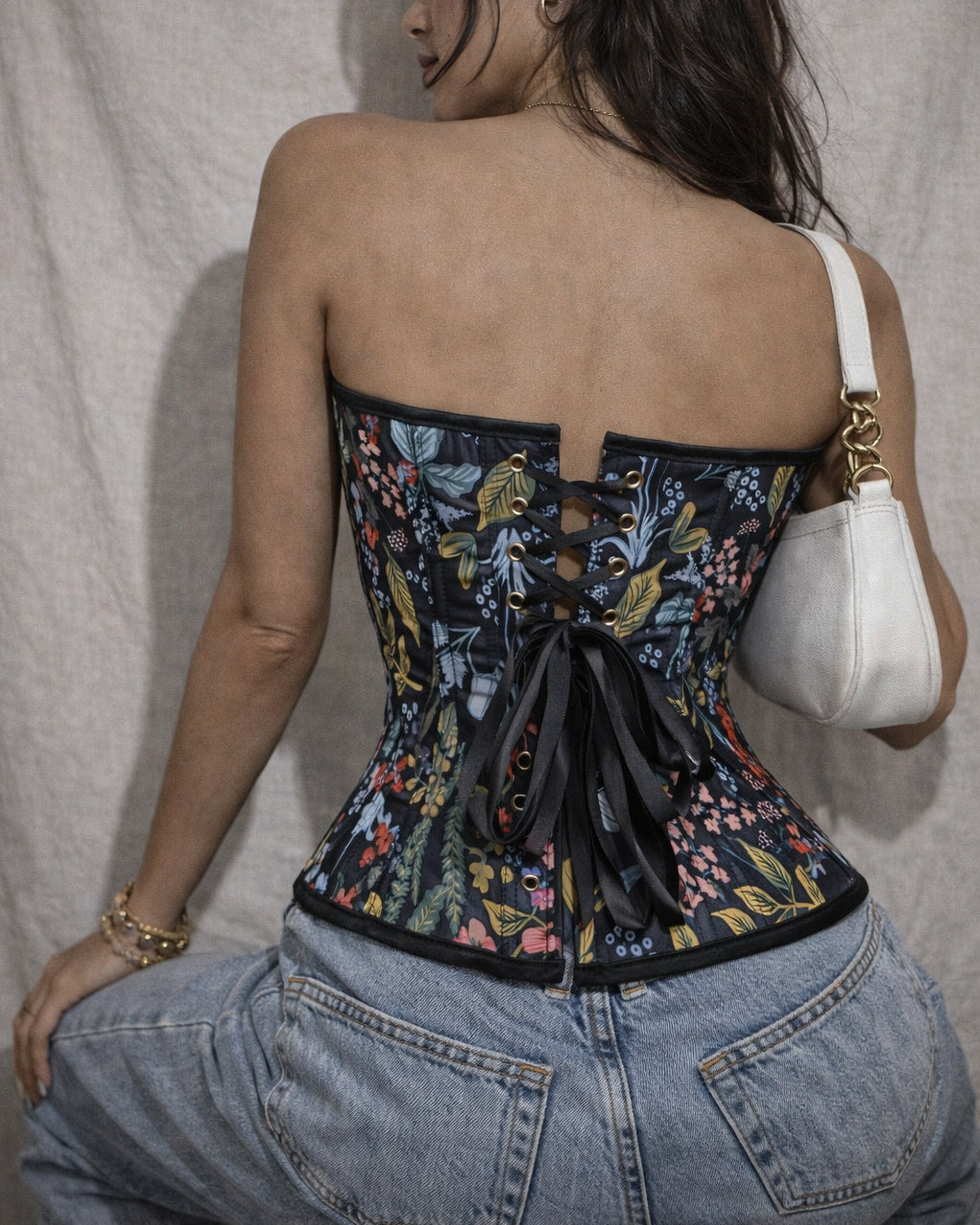 BE MINE BLACK FLORAL CORSET