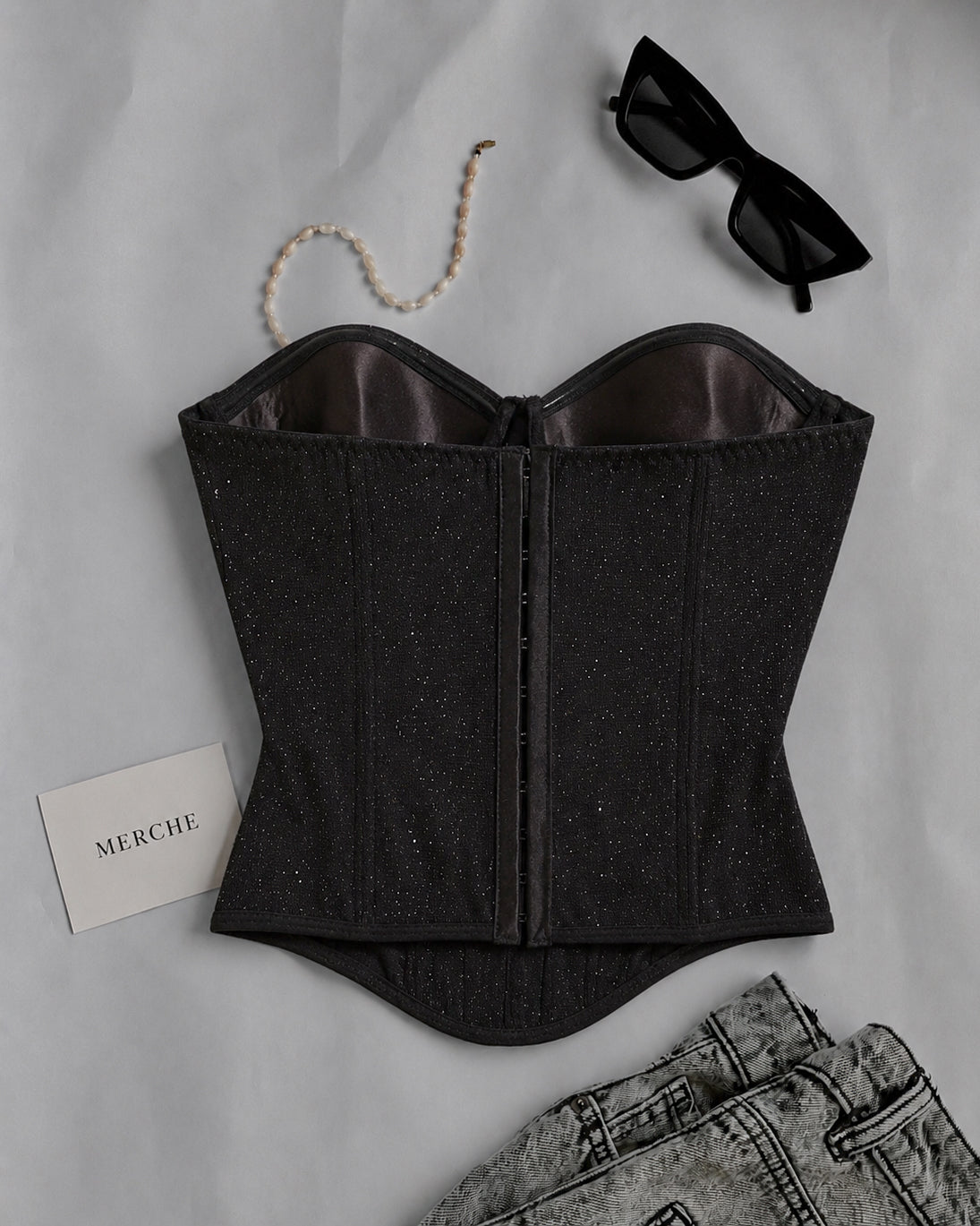 BLACK SUGAR BADDIE PADDED SHIMMER CORSET