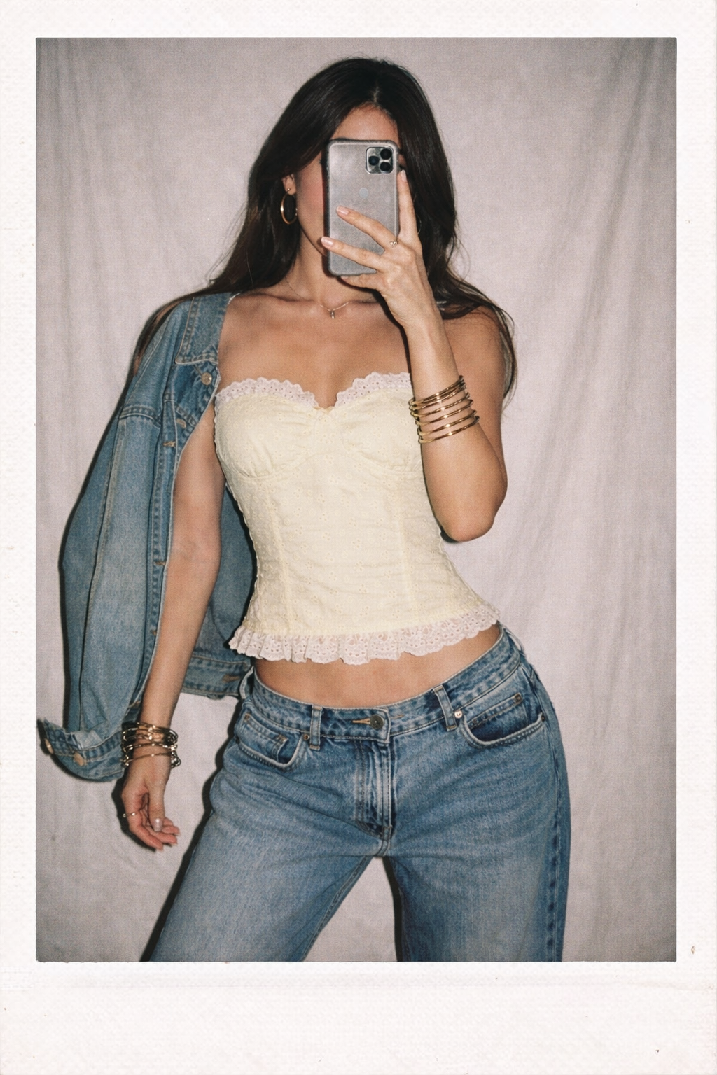 SWEET NOTHING EYELET LUXE BUTTER YELLOW TOP