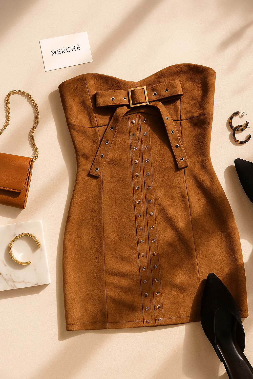 FOREVER VIBES BROWN BODYCON DRESS