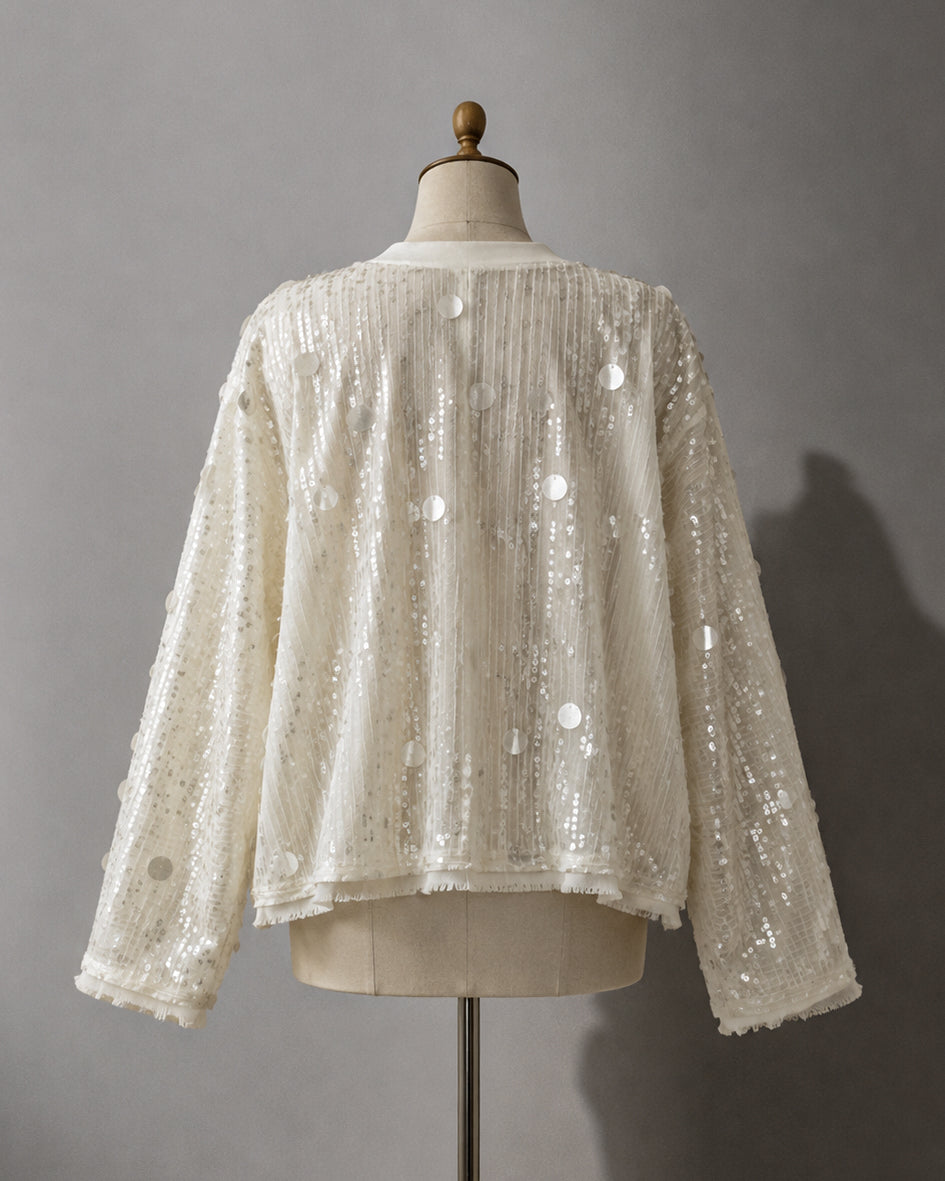 CLUB NARCISSISTIC SEQUIN EMBELLISHED WRAP JACKET