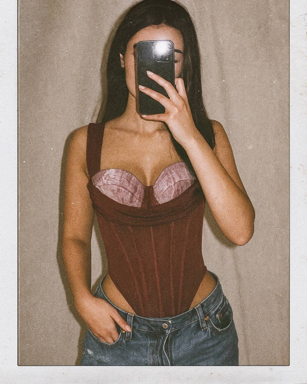 WILD CARD RED DRAPED BODYSUIT