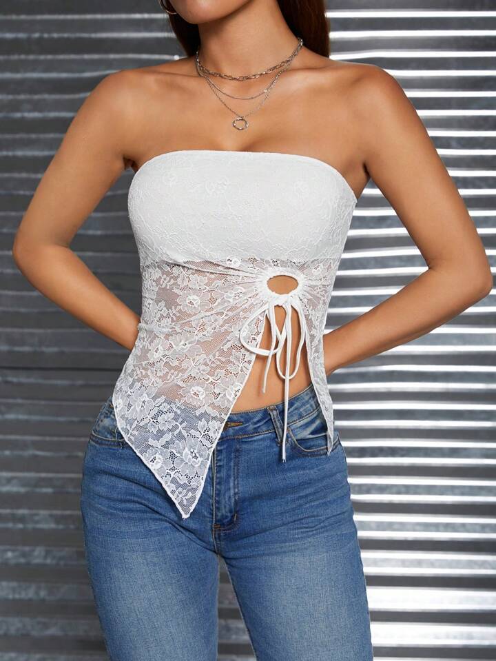 BRAZIL CALLING LACE BANDEAU TOP