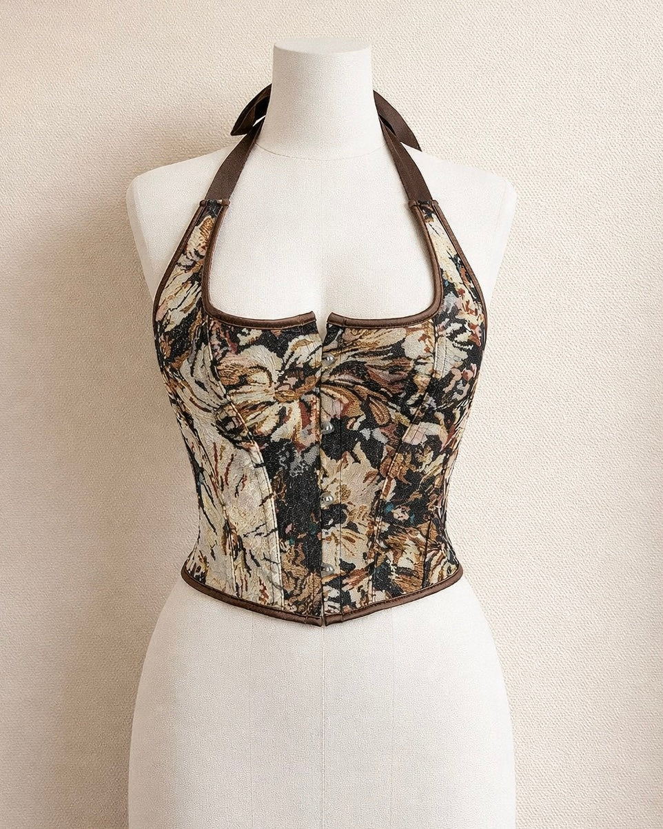 SCANDAL ERA JACQUARD HALTERNECK TOP