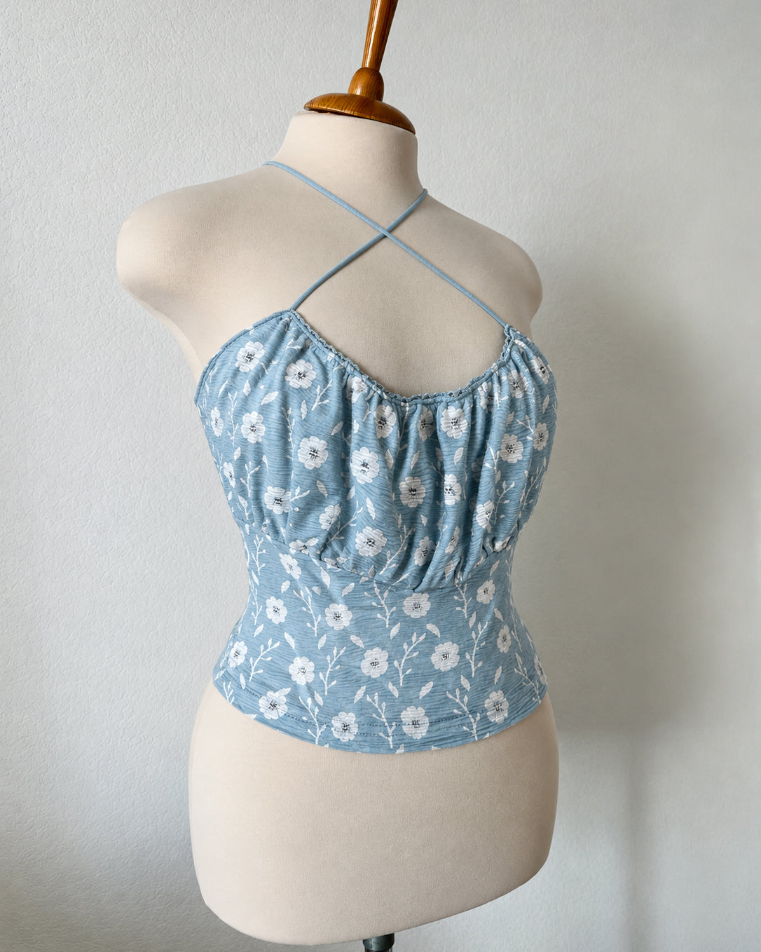 LOCAL BREW BLUE CROSS FRONT FLORAL CAMI TOP