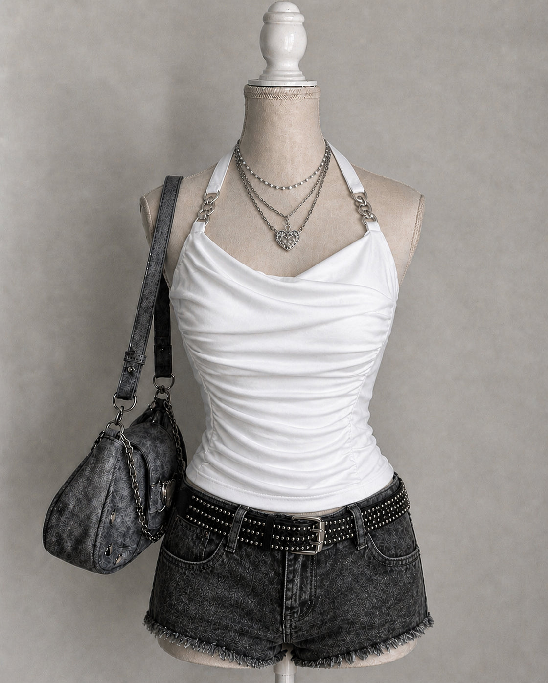 JUST POSING PADDED TWISTED WHITE TOP