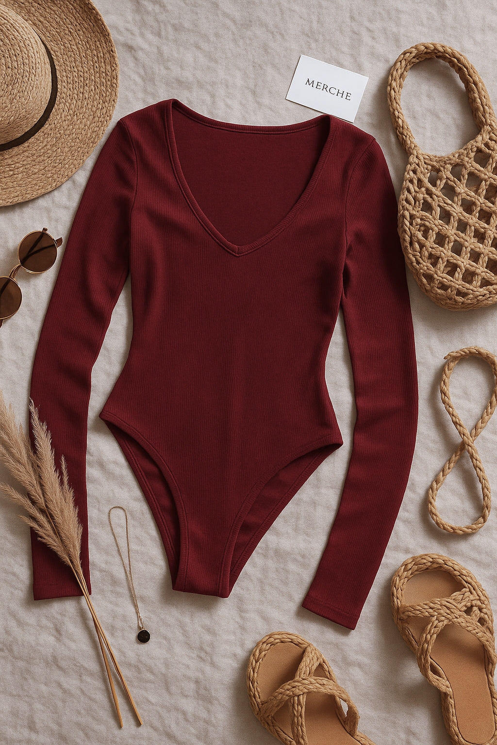 HOTLINE FIT LUXE DEEP RED BODYSUIT