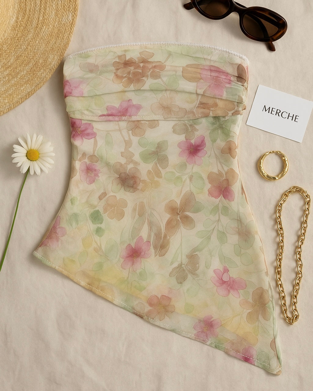 TORONTO SKIES ASYMMETRICAL BANDEAU TOP