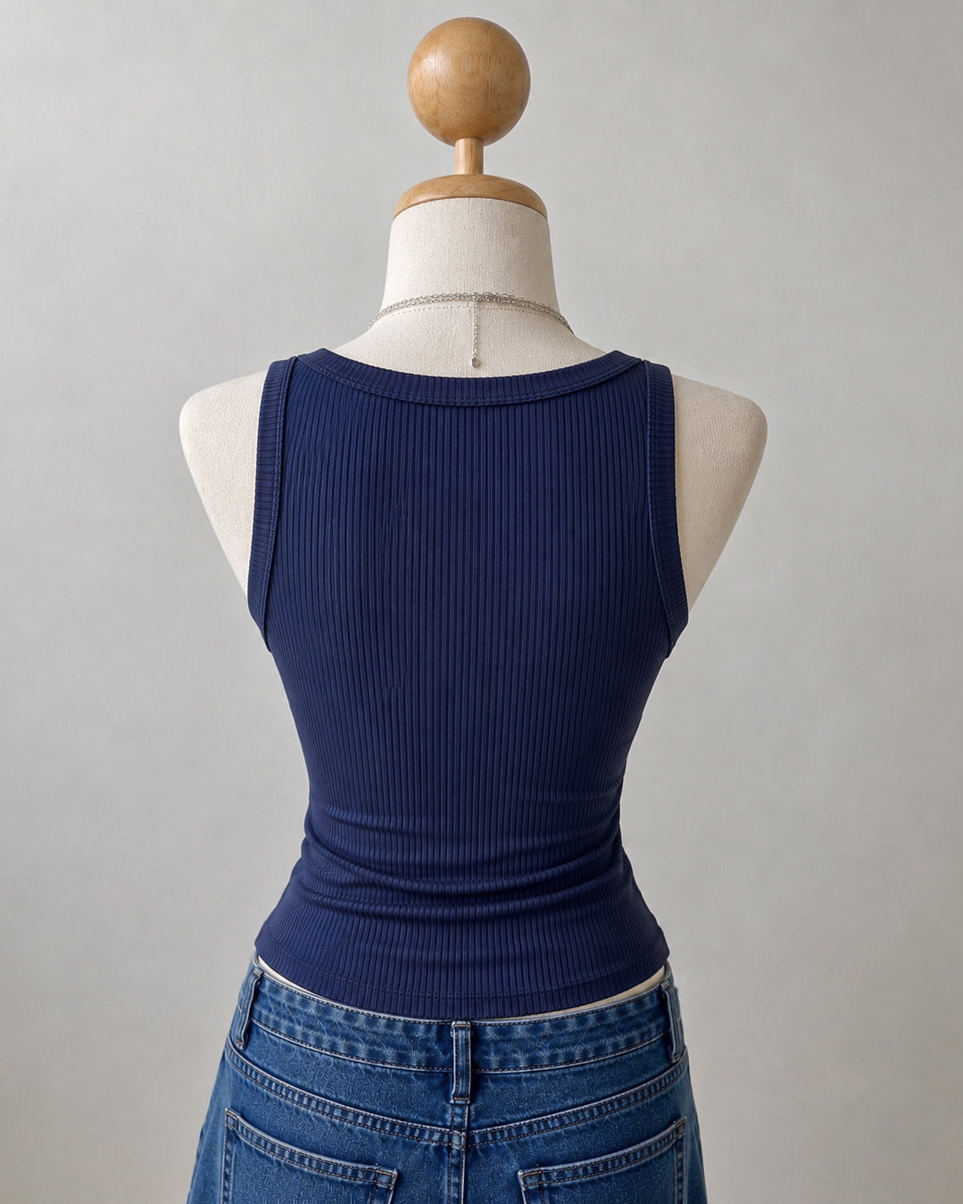 COSTLY HABIT RIBBED KNIT TWISTED TANK TOP