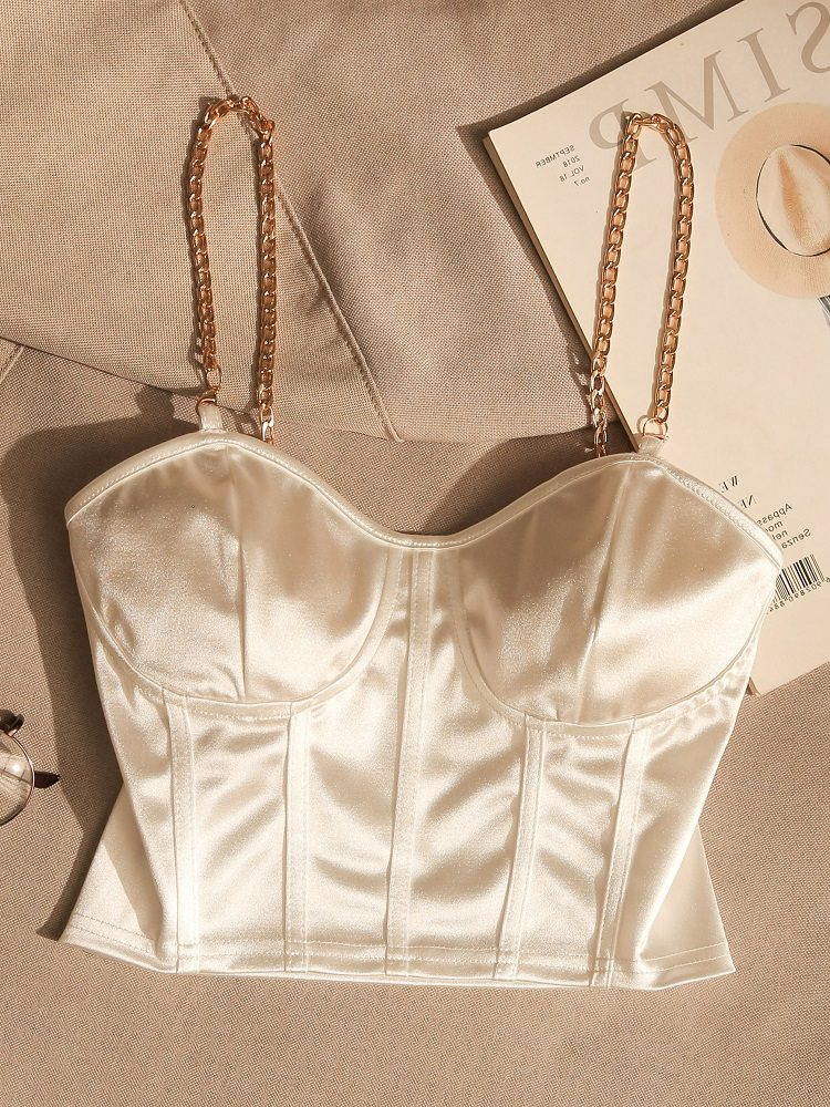 TILL TOMORROW WHITE CHAIN CAMI TOP