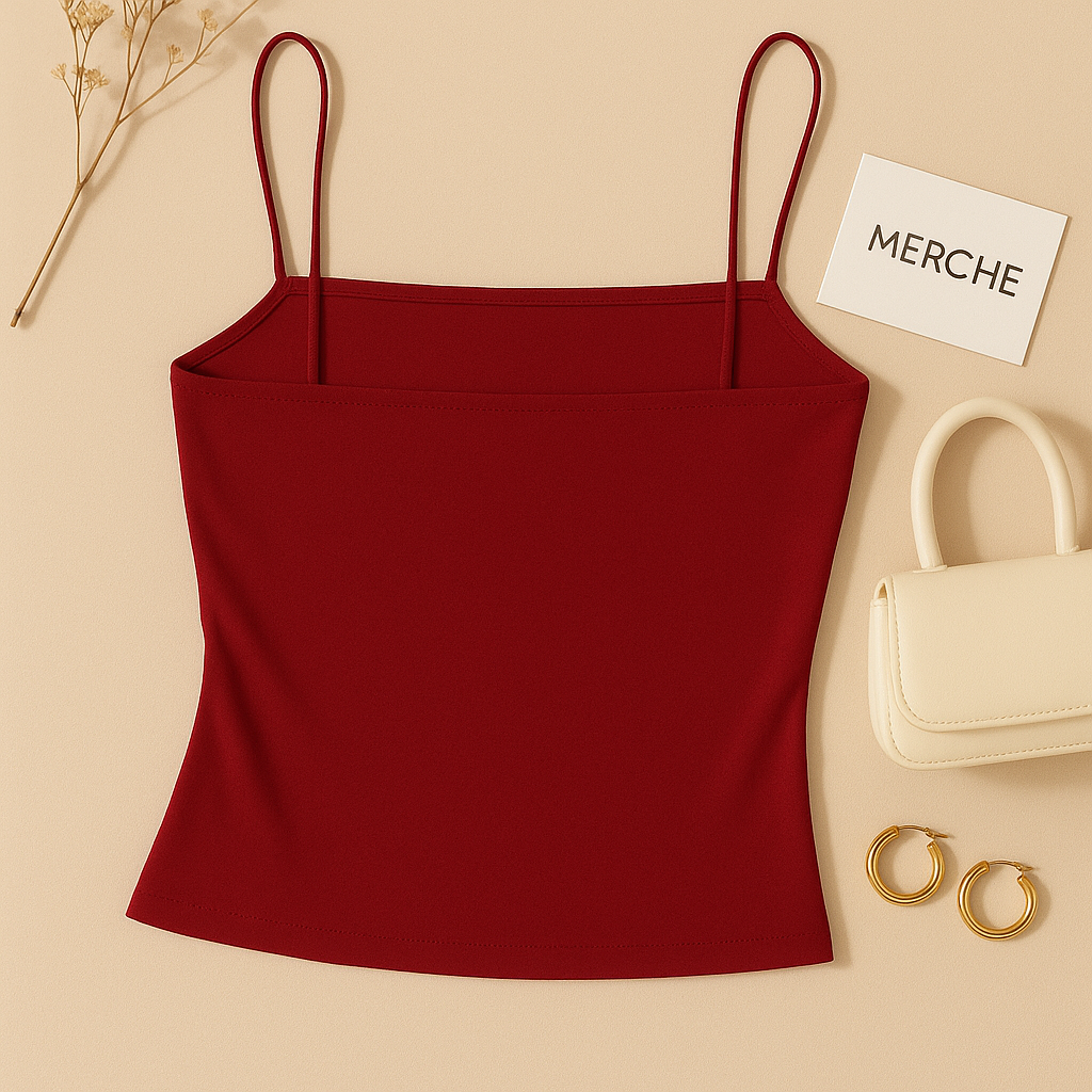 BLUSH FIRE PADDED RED CAMI TOP