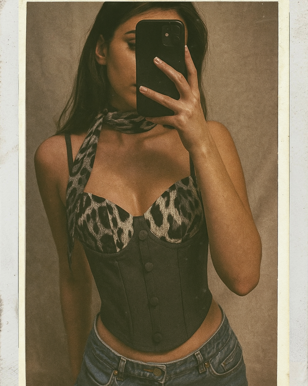UNTAMED MUSE CORSETED TOP WITH PENCIL SCARF